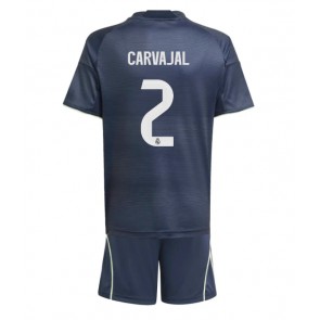 Lacne Dětský Futbalové dres Real Madrid Daniel Carvajal #2 2025-26 Krátky Rukáv - Preč (+ trenírky)